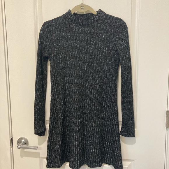 Urban Outfitters Sofia Sparkly Metallic Mock-Neck Sweater Dress - Picture 4 of 7